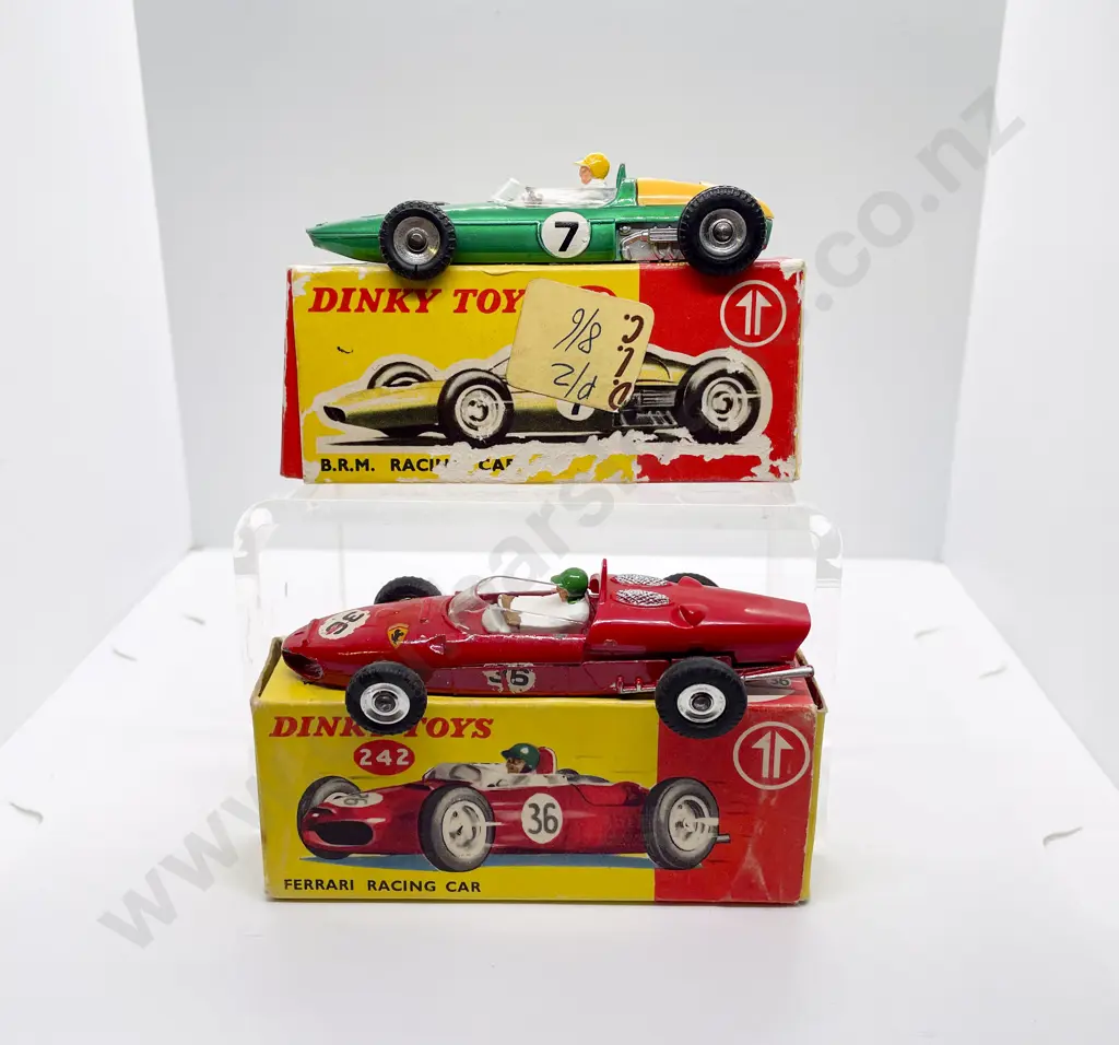Dinky Boxed 243 BRM Racing Car and 242 Ferrari Racing Car Image 1++