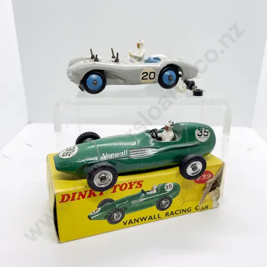 Dinky Boxed 239 Vanwall Racing Car and unboxed 110 Aston Martin Racing Car