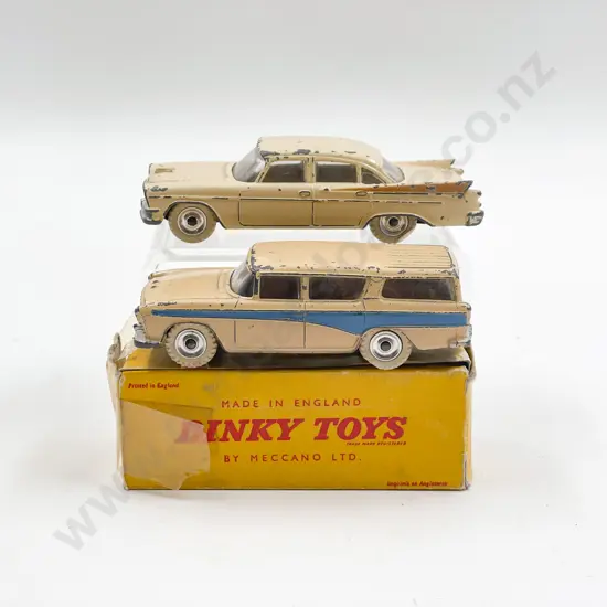 Dinky Boxed 173 Nash Rambler and unboxed 191 Dodge Royal Sedan playworn models