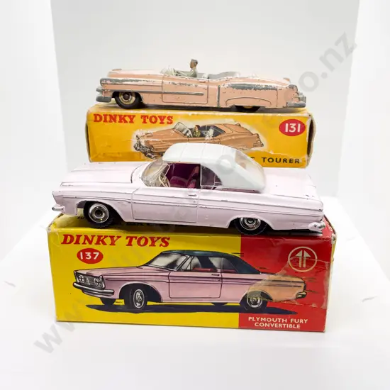 Dinky Boxed 1137 Plymouth Fury Convertible 131 Cadillac Tourer playworn models