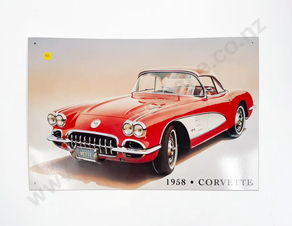 Three Printed Tin Corvette Signs Image 1++