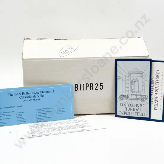 Boxed Franklin Mint 1929 Rolls-Royce Phantom I Cabriolet de Ville