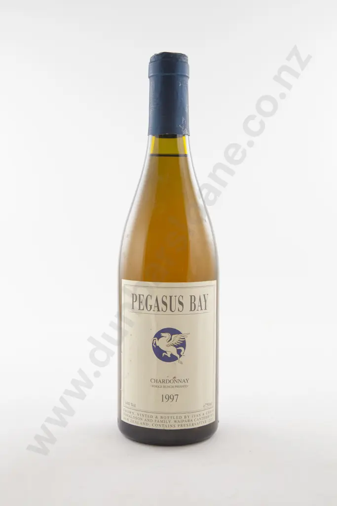 1 Bottle NZ Pegasus Bay Whole Bunch Pressed Chardonnay 1997 Image 1++