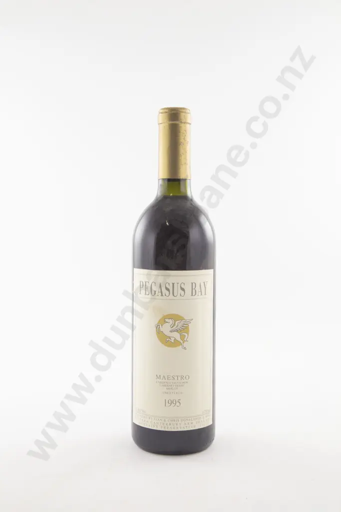 1 Bottle NZ Pegasus Bay Maestro Cabernet Sauvignon Cabernet Franc Merlot Unfiltered 1995 Image 1++