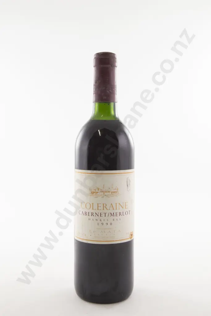 1 Bottle NZ Coleraine Te Mata Estate Cabernet/Merlot 1990 Image 1++