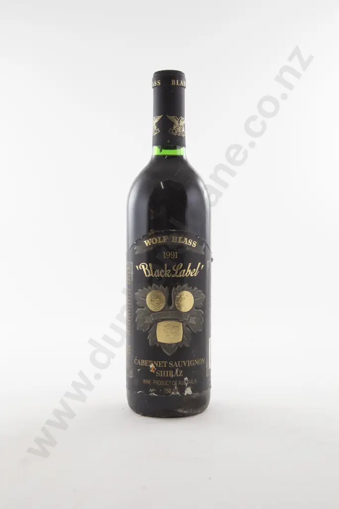 1 Bottle Australian Wolf Blass 'Black Label' Cabernet Sauvignon Shiraz 1991 Image 1++