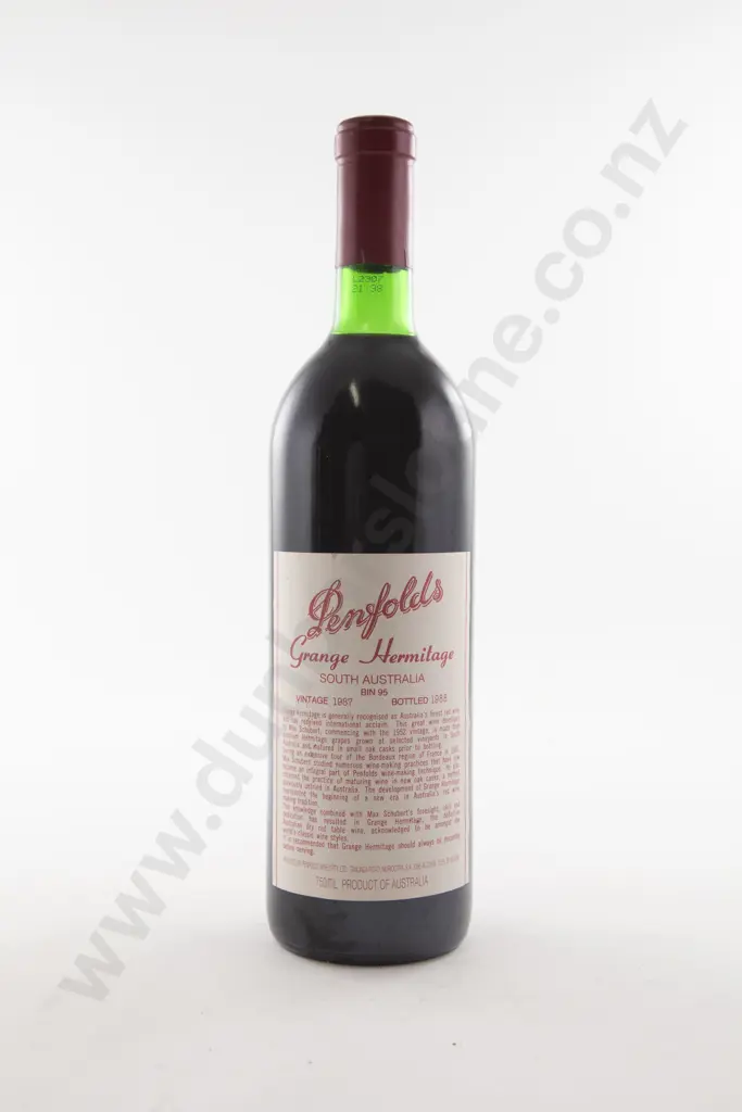 1 Bottle Australian Penfolds Grange Hermitage BIN 95 Shiraz 1987 Image 1++