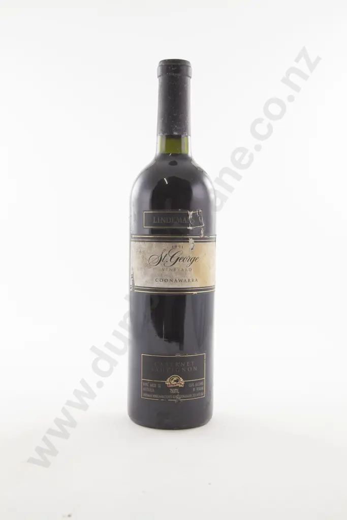1 Bottle Australian Lindeman's St George Vineyard Coonawarra Cabernet Sauvignon 1991 Image 1++