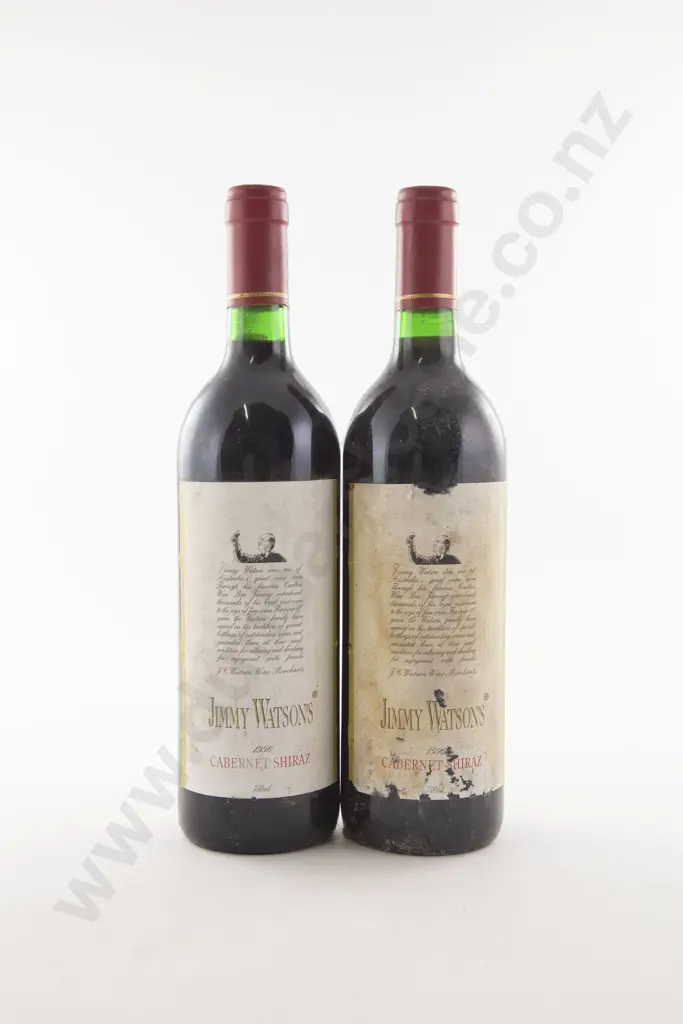 2 Bottles Australian Jimmy Watsons Cabernet Shiraz 1996 Image 1++