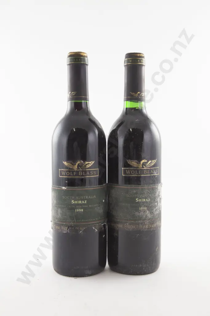 2 Bottles Australian Wolf Blass Shiraz 1998 Image 1++