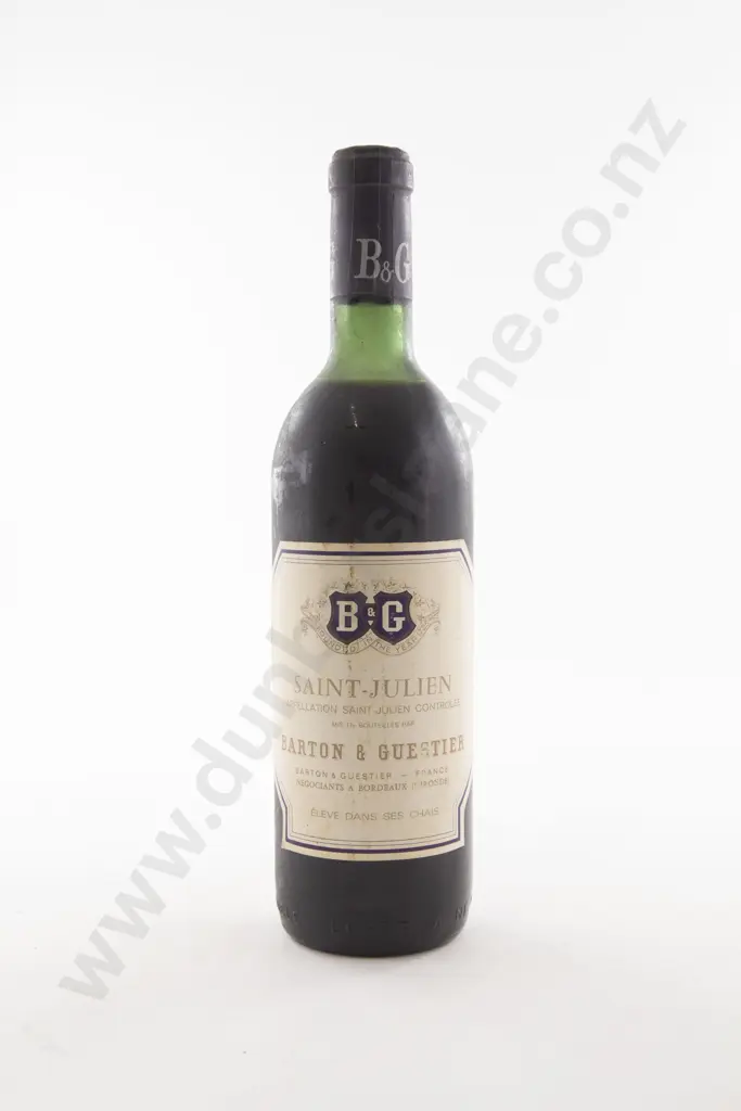 1 Bottle French Barton & Guestier Saint Julien Grand Cru Bordeaux 1975 Image 1++