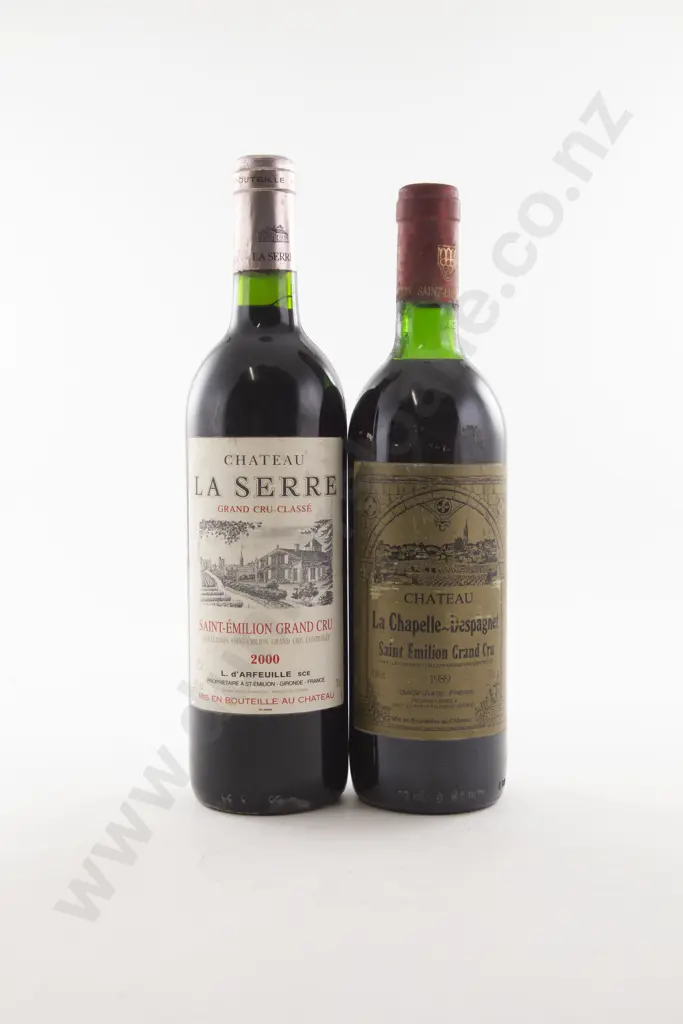 2 Bottles French Saint Emilion Grand Cru 1989 & 2000 Bordeaux Image 1++