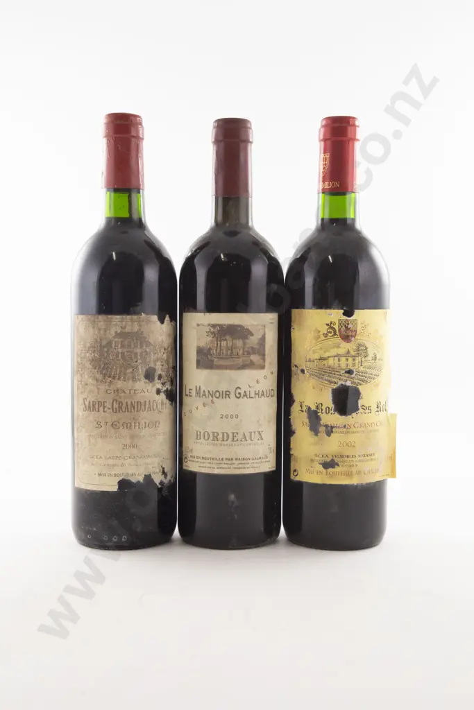 3 Bottles St Emilion Grand Cru 2000-2002 Bordeaux Image 1++