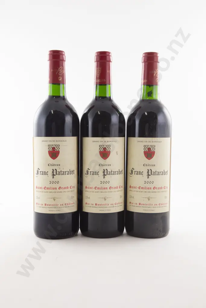 3 Bottles French Chateau Franc Patarabet Saint-Emilion Grand Cru 2000 Bordeaux Image 1++