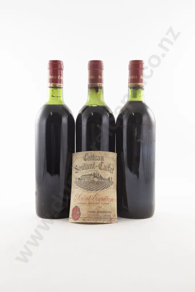 3 Bottles French Chateau Soutard-Cadet Saint-Emilion Grand Cru 1982 Merlot Image 1++