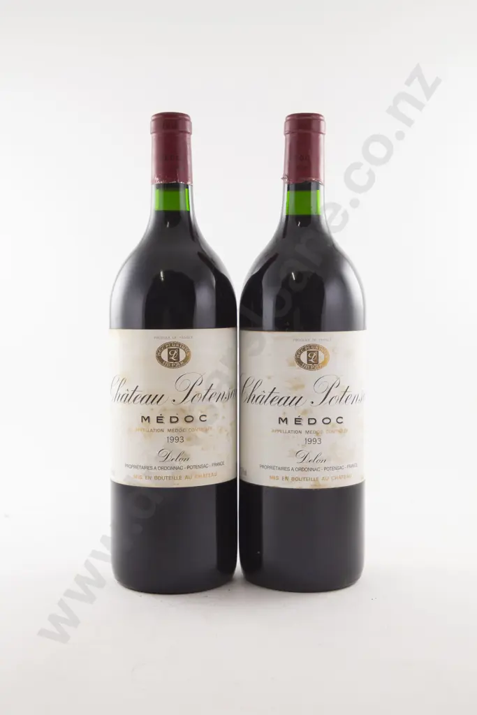 2 Bottles French Chateau Potensac Medoc Bordeaux 1993 Magnum Size Image 1++