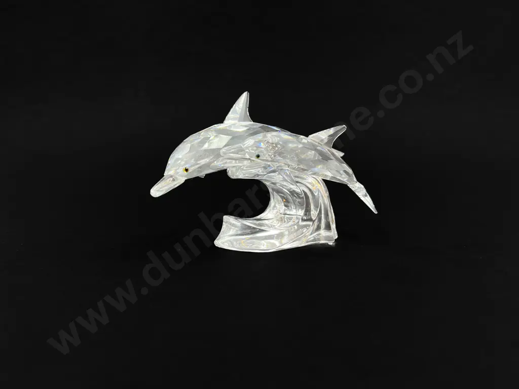 C1990 Boxed Swarovski Crystal "Lead me" Dolphins Image 1++