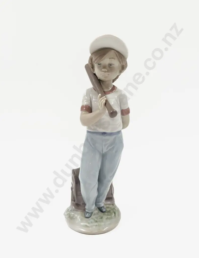 Lladro Figure of a Young Boy with Baseball Bat Image 1++