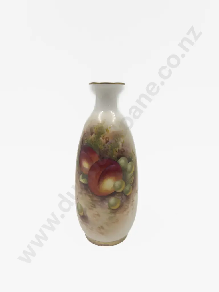 Royal Worcester Specimen Vase Painted Fruit Signed Roberts Image 1++