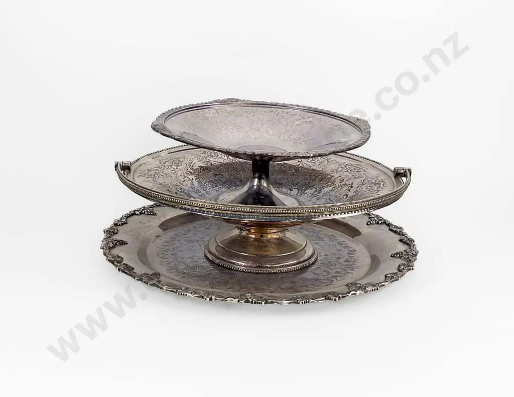 S/Plate Circular Tray Cake Basket & Comport Image 1++