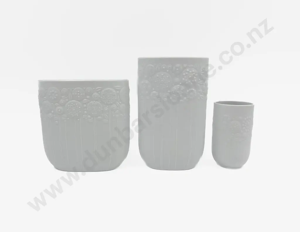 Set of Three Rosenthal Bjorn Wijnblad White Ware Vases Image 1++