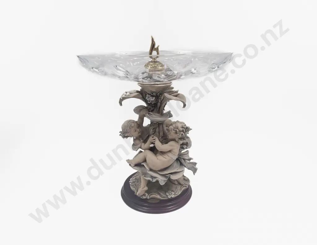 Italian Figured Table Centrepiece with Cut Glass Comport Tray Image 1++