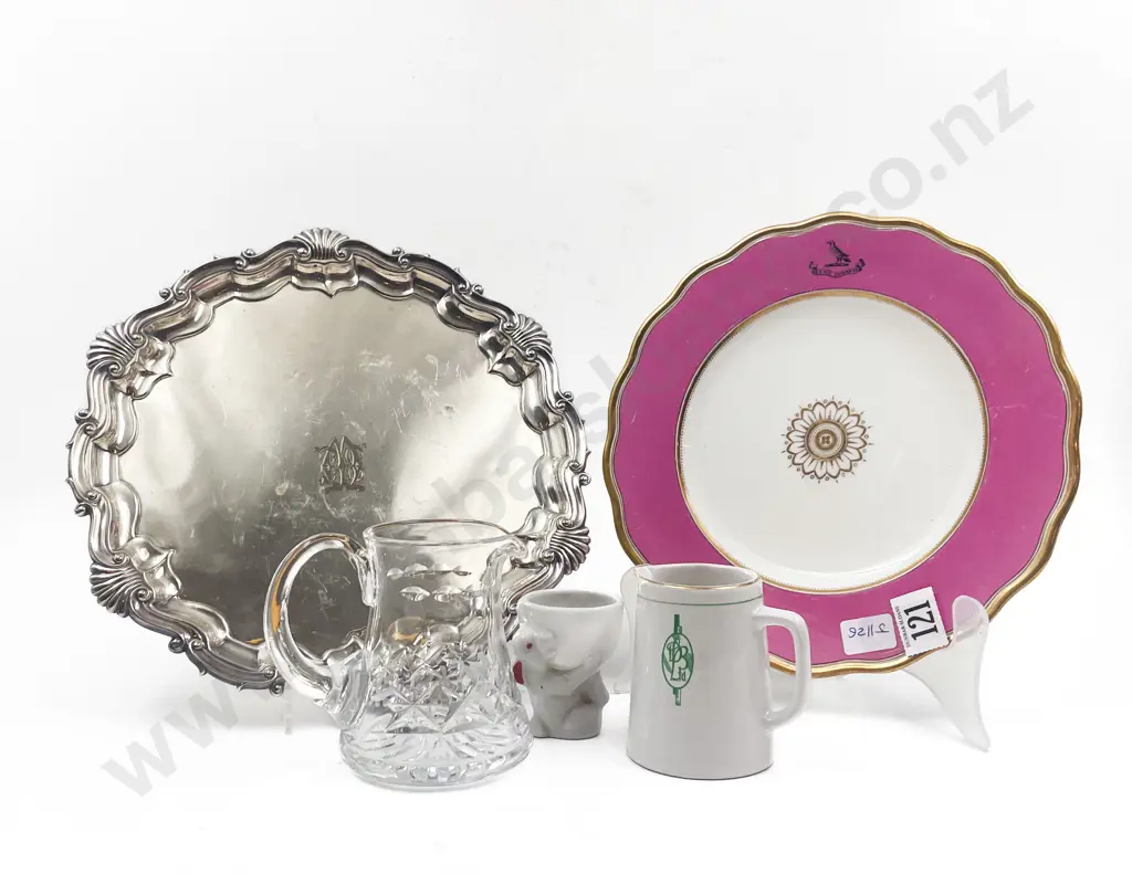 Small Qty Of Assorted Including Small Crown Lynn Jug and S/P Footed Salver Image 1++