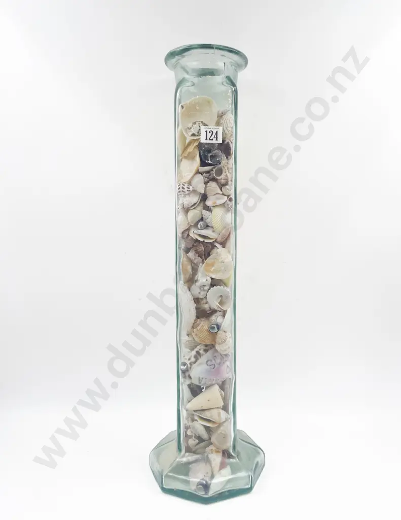 Large Vintage Glass Jar With Assorted Shells Image 1++