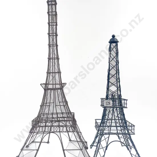 Two Decorative Wire Eiffel Towers