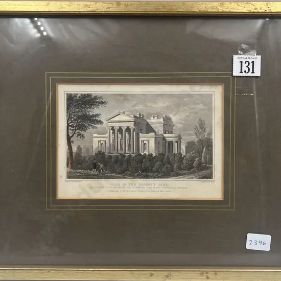 Pressed Glass Comport Together With Framed Bookplate
