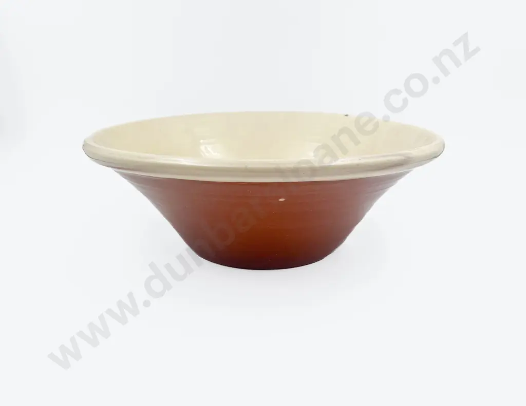 Vintage Glazed Terracotta Mixing Bowl Image 1++