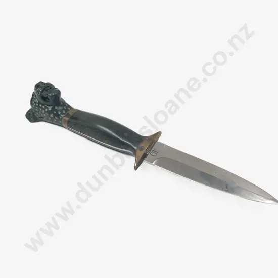 Verdite Handled Leopard Figure Dagger