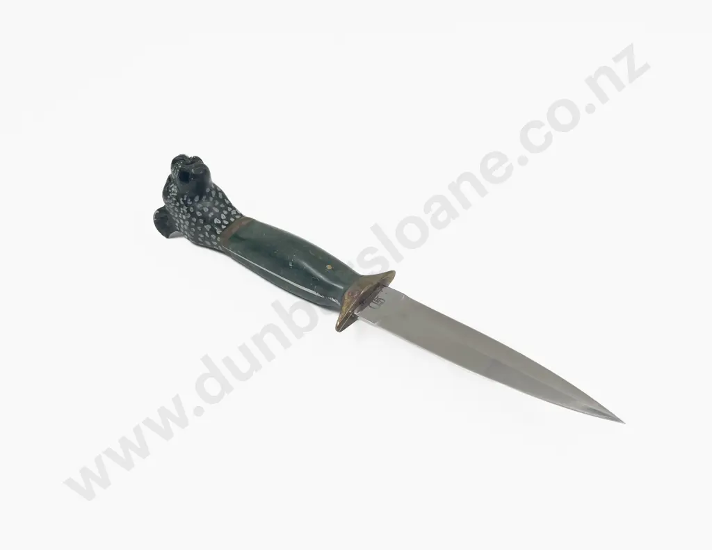 Verdite Handled Leopard Figure Dagger Image 1++