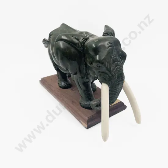 Verdite Elephant Figure by David Ngoasheng