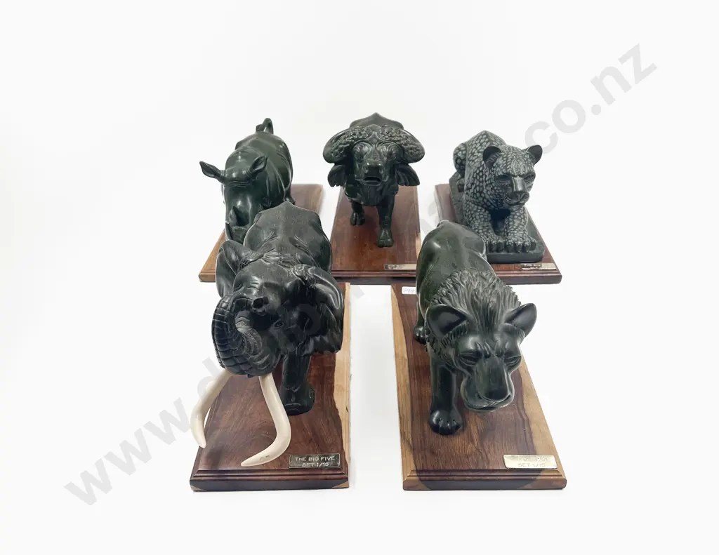Verdite Figure Set of "The Big Five" by David Ngoasheng Image 1++
