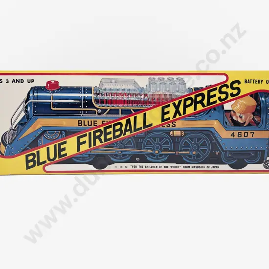 Boxed Modern Toys Japan Tin Plate Blue Fireball Express Loco