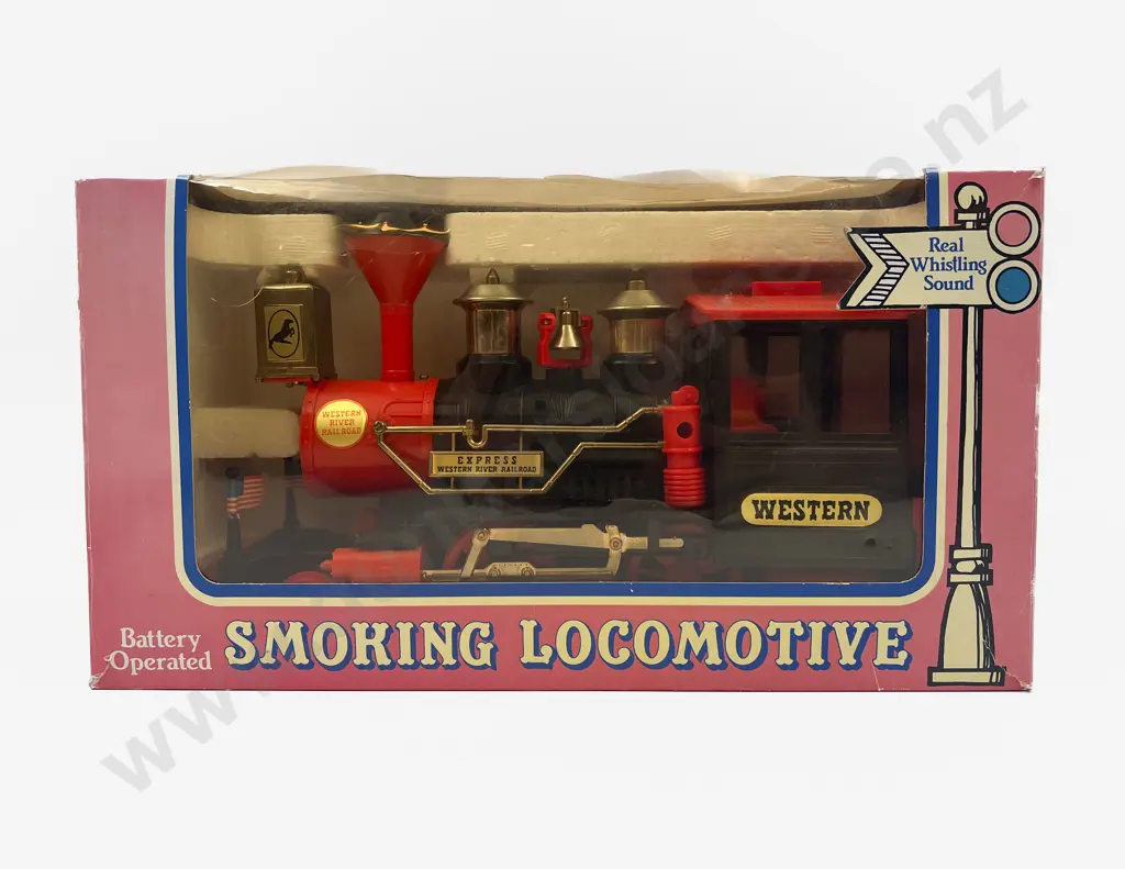 Boxed Battery Smoking Locomotive & Unboxed Tin Plate Locomotive Image 1++