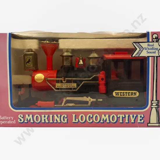 Boxed Battery Smoking Locomotive & Unboxed Tin Plate Locomotive
