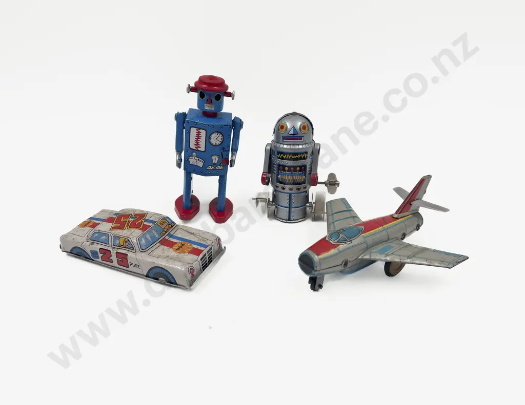 Two Reproduction Robots with Friction Plane & Race car Image 1++