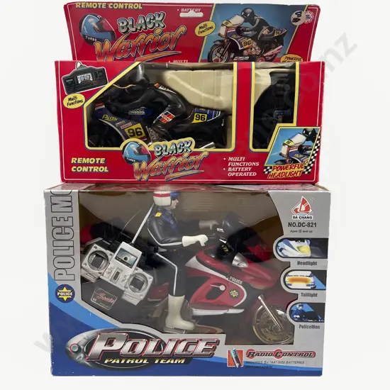 Boxed Radio Control Police Patrol & Black Warrior Motorbike