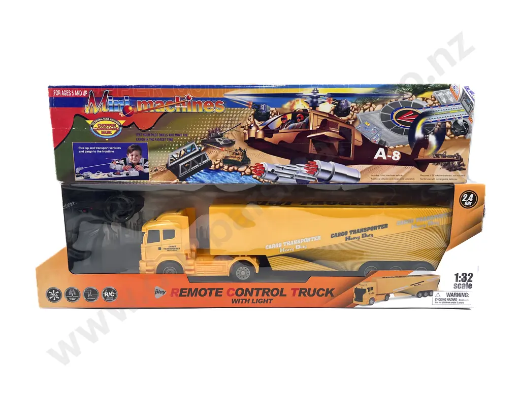Boxed Remote Control Truck & Mini Machine Chopper Command Base Image 1++