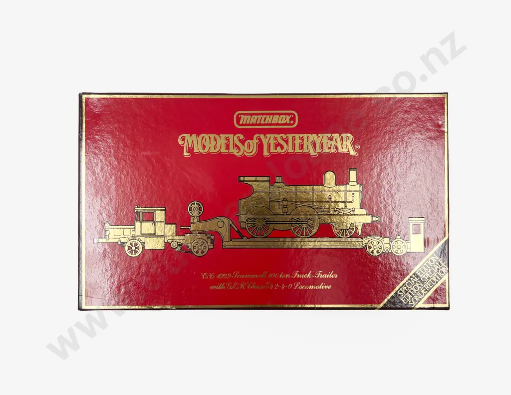 Boxed Special Edition Models of Yesteryear Scammell Truck Trailer with Locomotive Image 1++