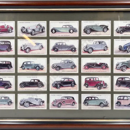 Two Framed Motoring Cigarette Card Displays