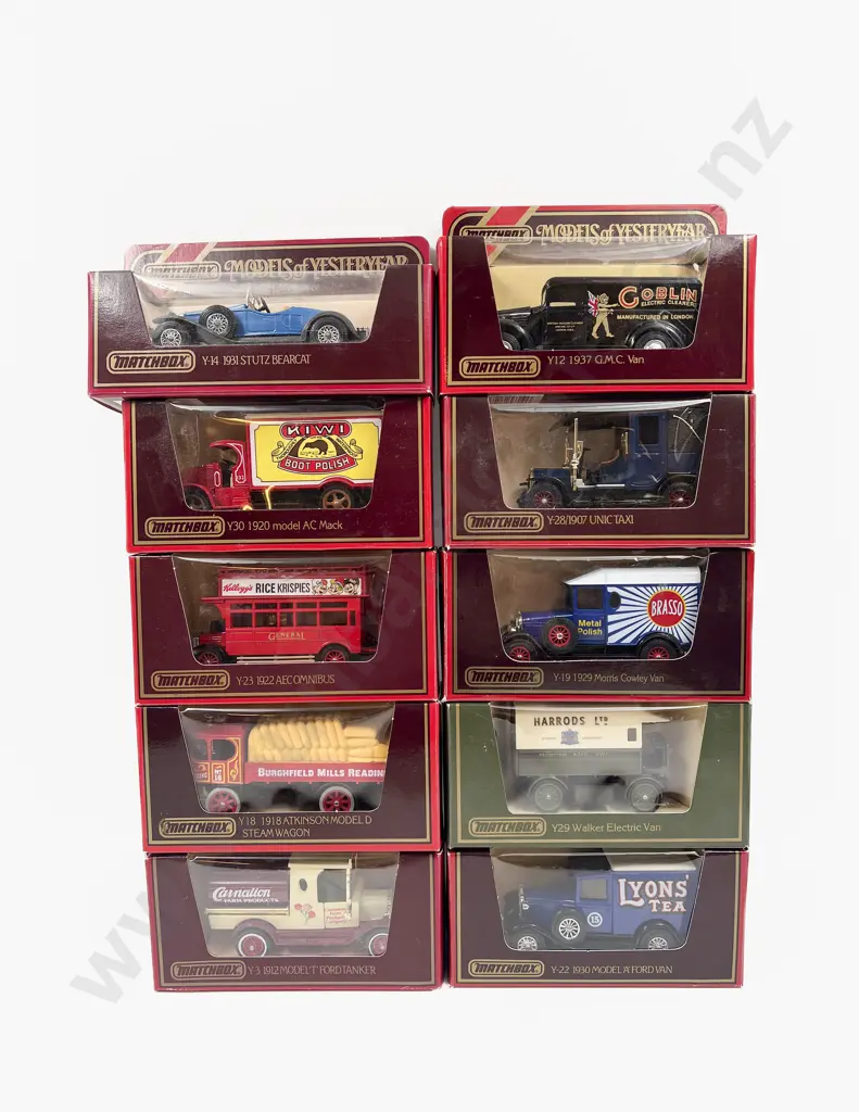 Ten Red Boxed Models of Yesteryear Image 1++