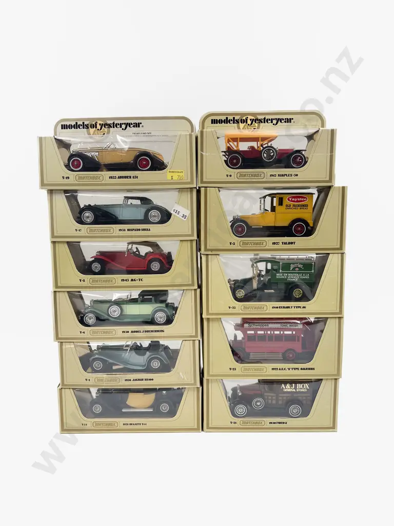 Eleven Yellow Boxed Models of Yesteryear Image 1++