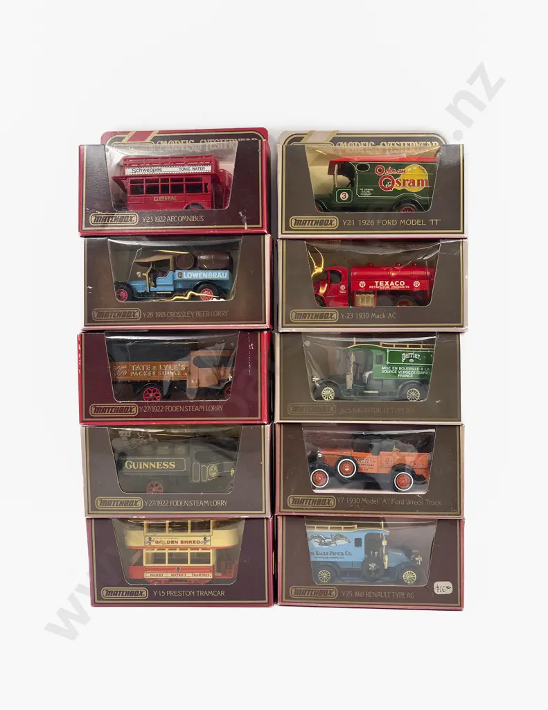 Ten Red Boxed Models of Yesteryear (Some Fading) Image 1++