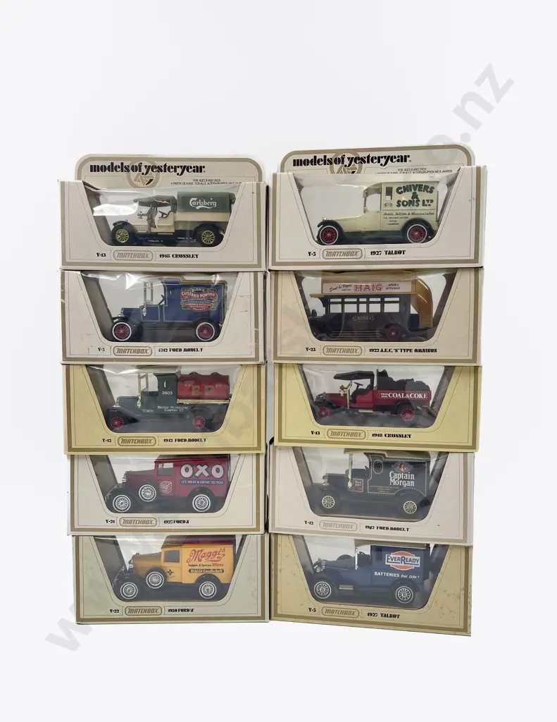 Ten Yellow Boxed Models of Yesteryear (Some Fading) Image 1++