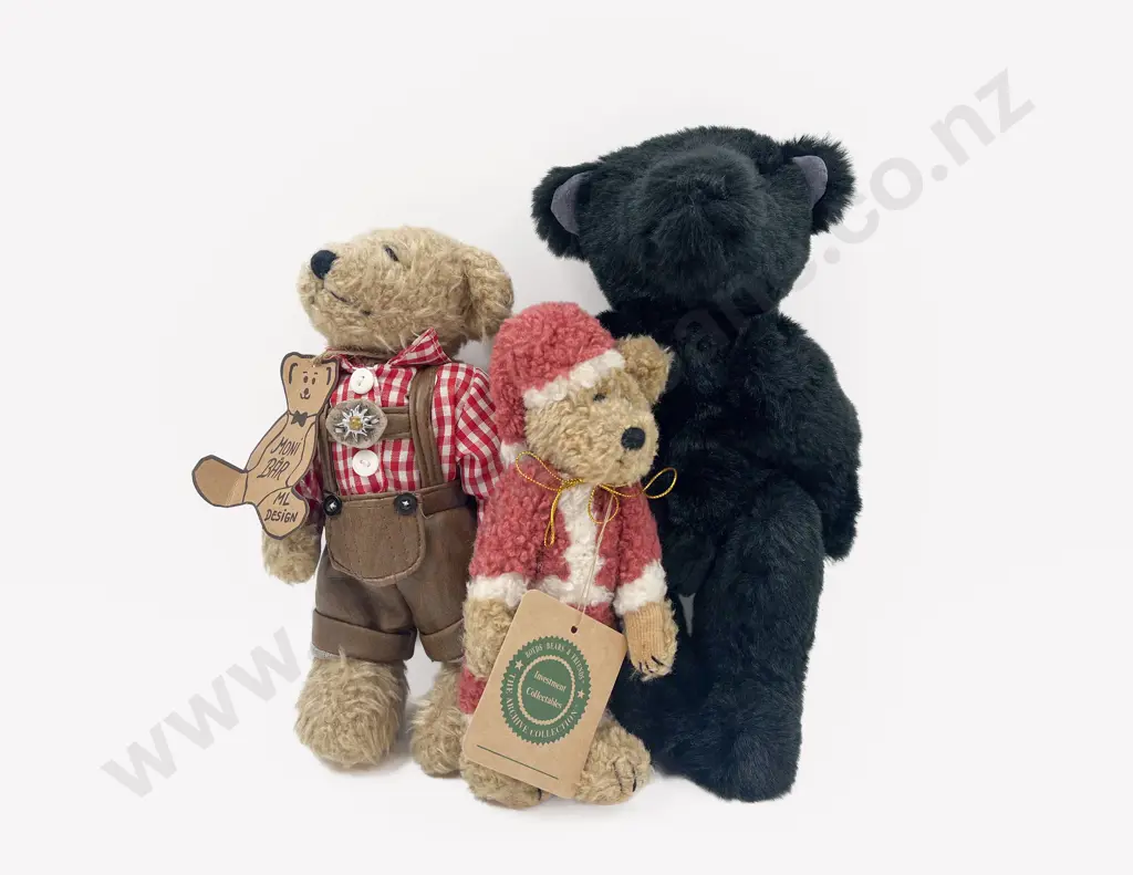 Three Handcrafted Teddy Bears Image 1++