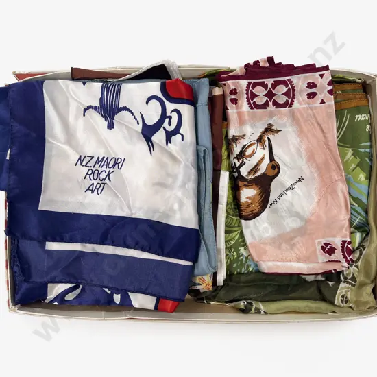 Collection of Vintage NZ Souvenir Headscarves