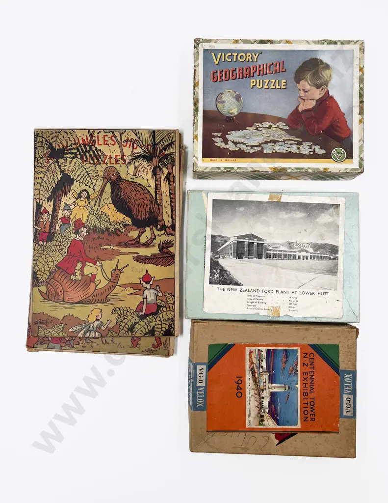 Seven Vintage NZ Souvenir Jigsaws Image 1++